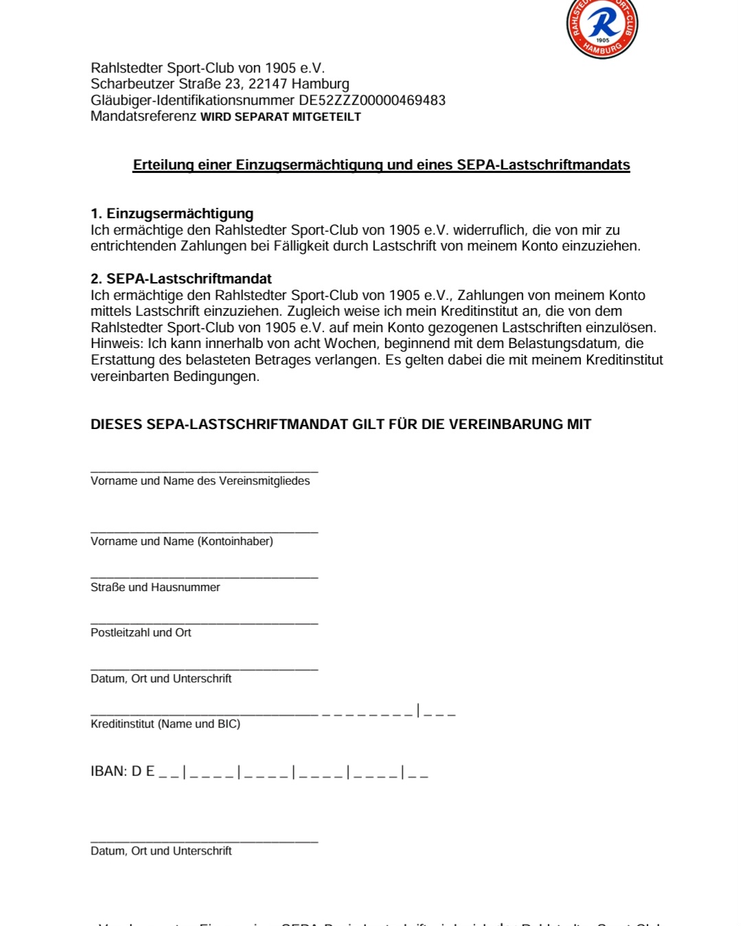 Einzugsermächtigung (SEPA)